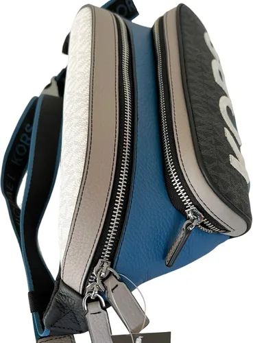 Miniatura 3 de Cooper - Bolsa bordada con logotipo de dos tonos y cinturón de cuero, Azul