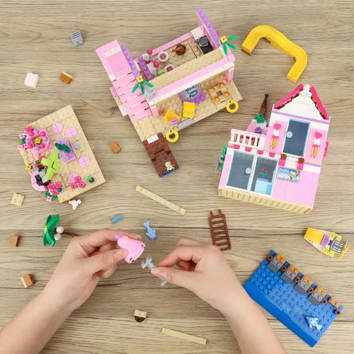 Miniatura 2 de Pink Girls Seaside Beach Villa Friends - Juego de construcción compatible con Lego Friends, juguete educativo para niños de 8 a 12 años en adelante