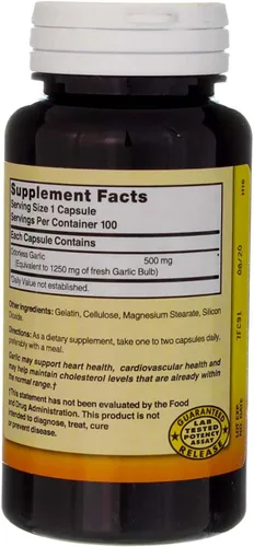 Miniatura 3 de Nature's Blend Cápsulas de ajo inodoro, 1250 mg, 100 unidades (1 paquete)