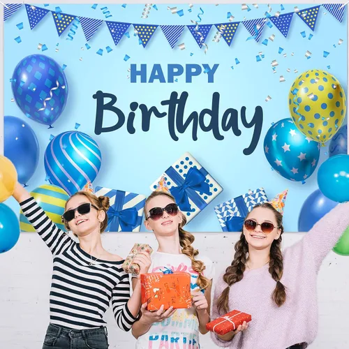 Miniatura 5 de Cartel de feliz cumpleaños, globos de confeti, decoración temática de confeti para niñas, niños, mujeres, hombres, 1, 1, 16, 18, 21, 30, 40, 50, 60