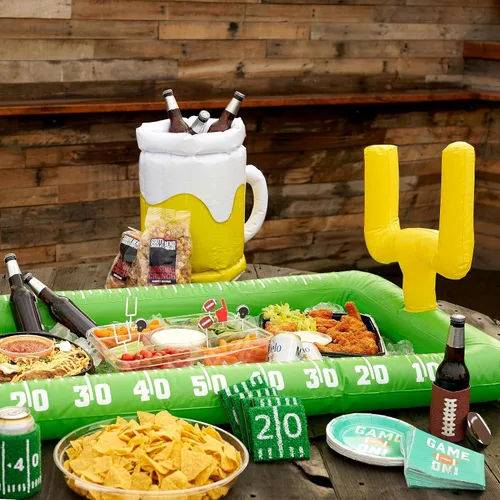 Miniatura 4 de TrueZoo - Barra de refrigeración inflable de campo de fútbol, enfriador de bebidas para fiestas, enfriador de cerveza inflable, cubeta de hielo, 52