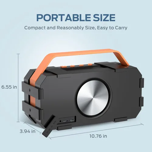 Miniatura 2 de BUGANI Altavoz Bluetooth, altavoces Bluetooth portátiles con sonido estéreo de 40 W, altavoz Bluetooth ruidoso 24 horas de reproducción compatible
