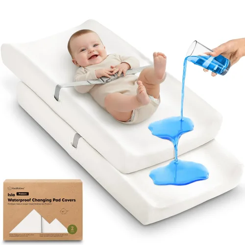 Miniatura 14 de Paquete de 2 fundas orgánicas para cambiador para niña, niño, neutro - 100% algodón, funda para almohadilla de mesa cambiadora, sábanas suaves
