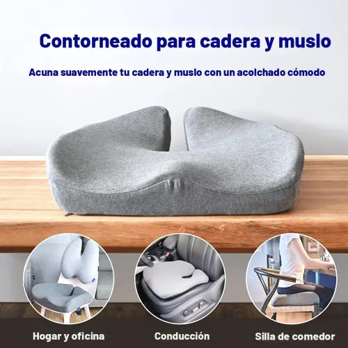 Miniatura 3 de Cushion Lab - Cojín de asiento patentado para aliviar la presión para largas horas sentado en silla de oficina y hogar, espuma viscoelástica extra