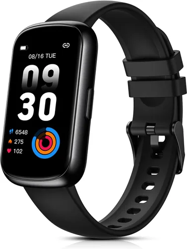 Pulsera de fitness para mujeres y hombres, reloj inteligente con monitor de oxígeno en sangre, frecuencia cardíaca 24/7, monitor de sueño, calorías,