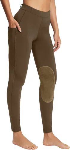 baleaf Pantalones de equitación para mujer, pantalones ecuestres con parche en la rodilla, mallas de equitación con trabillas para cinturón con