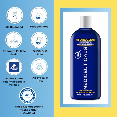 Miniatura 6 de Mediceuticals Hydroclenz Champú Hidratante para Cabelludo Seco y Cabello - 8.45 oz / 8.5 fl oz