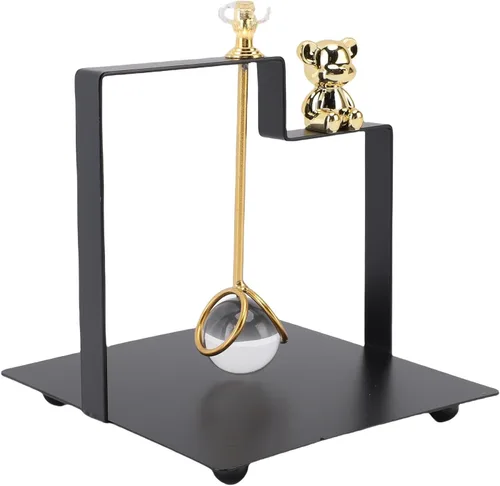 Miniatura 5 de Zunate Square Metal Napkin Dispenser, Modern Flat Holder with Bear Decoration for Hotel, Kitchen, Restaurant, Black Iron Design, 5.3 X 5.3in Base