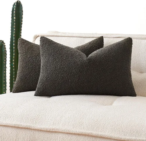 Miniatura 24 de MIULEE - Juego de 2 fundas de almohada decorativas con textura de bucle, de 50 x 50 cm, para sofá y cama, almohadas de invierno neutras, fundas