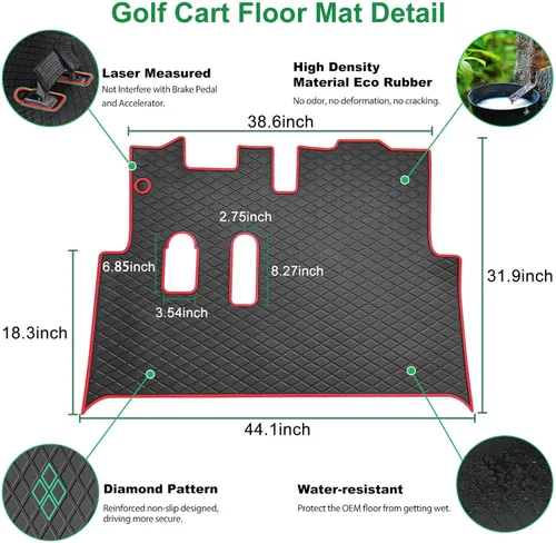 Miniatura 4 de EZGO RXV - Tapete de repuesto para carrito de golf de cobertura completa para EZGO RXV (2008-2022) y 2Five (2009+) antideslizante y fácil de limpiar