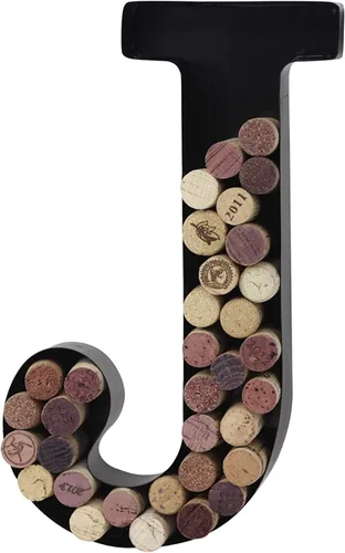 Miniatura 34 de Made Easy Kit Letra de metal para corchos de vino, monograma para atesorar recuerdos y soporte con kit de montaje en pared gratuito A-Z