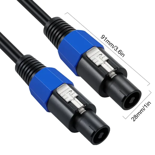 Miniatura 2 de Cable de altavoz, cable adaptador de audio macho a altavoz macho para DJ/PA cable de altavoz con bloqueo giratorio -1.8M/6FT