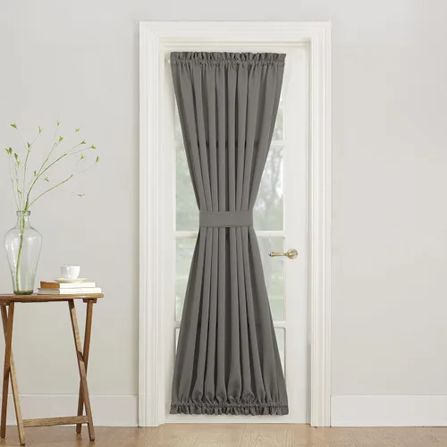 Sun Zero Barrow - Cortina para puerta de eficiencia energética con bolsillo para barra, 54 x 72 pulgadas, acero
