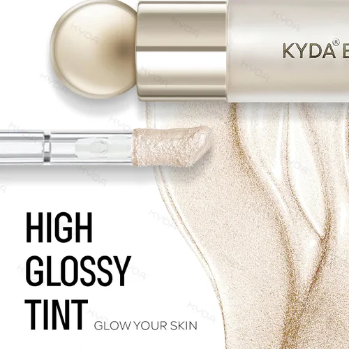 Miniatura 6 de KYDA Iluminador líquido, brillo natural con tinte, acabado sedoso y duradero, cobertura ligera y cremosa de seda, maquillaje para realzar el rostro
