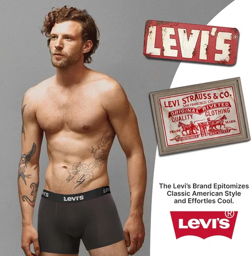 Miniatura 7 de Levi's Calzoncillos tipo bóxer de microfibra para hombre, ultra suaves, paquete de 4