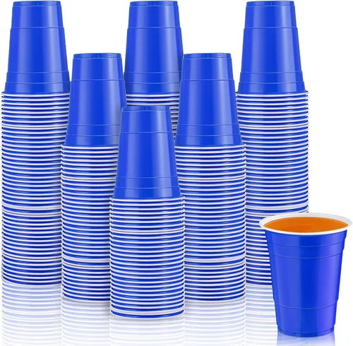 Miniatura 10 de Lounsweer 100 vasos desechables de graduación de 16 onzas para fiesta, vasos de plástico resistentes para agua potable, para cumpleaños, baby Rosa