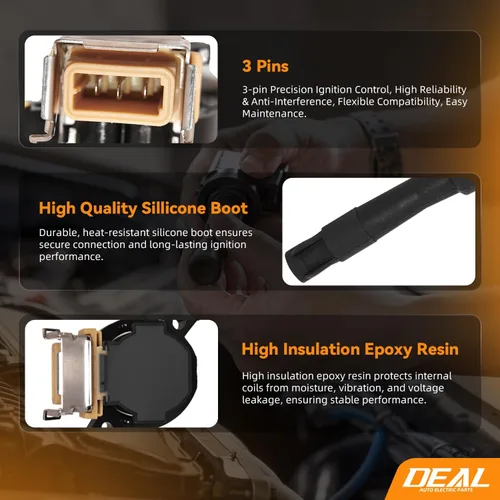 Miniatura 5 de DEAL Paquete de 8 bobinas de encendido compatibles con 540i 740i 740iL 840Ci M5 Z8 X5 4.4L 4.6L 5.0L V8 Reemplaza# E36 E46 E31 E38 E39 E53 UF354