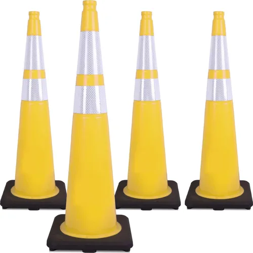 Miniatura 26 de Conos de Tráfico de PVC Naranja/Verde Fluorescente, Cono de Estacionamiento con Base Negra Pesada Estructuralmente Estable Resistente a
