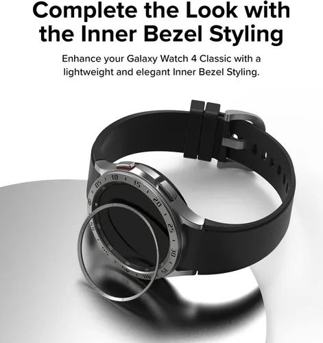 Miniatura 4 de Ringke Estilo de bisel interior compatible con Samsung Galaxy Watch 4 Classic 1.654 pulgadas, acero inoxidable antiarañazos anillo interior bisel