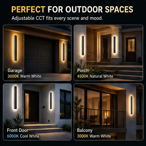 Miniatura 7 de Lámpara de Pared Moderna para Exteriores de 31 Pulgadas, Regulable 3000K-6000K, Aplique de Pared Lineal para Exteriores Impermeable IP65, Luces LED