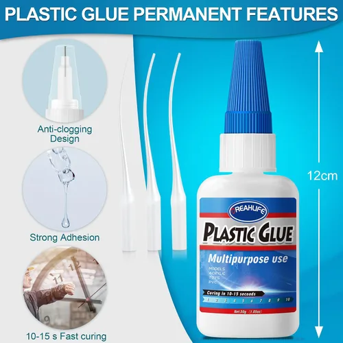 Miniatura 3 de Súper pegamento para reparación de plástico, 30g de pegamento fuerte para plástico, pegamento resistente para acrílico, PLA, juguetes, automóvil