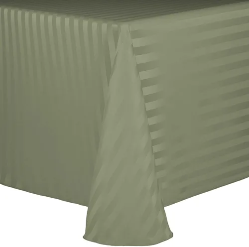 Miniatura 21 de Ultimate Textile Mantel ovalado de rayas satinadas (70.0 x 104.2 in), color gris plateado