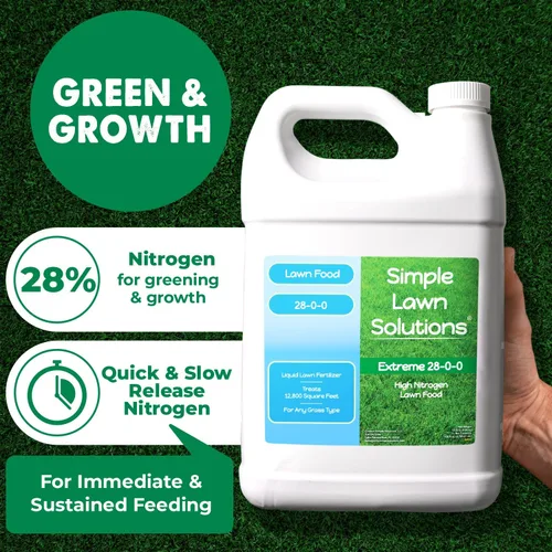 Miniatura 2 de Fertilizante Máximo Verde y Crecimiento Alto en Nitrógeno 28-0-0 Fertilizante Líquido para Césped - Primavera y Verano - Cualquier Tipo de Césped