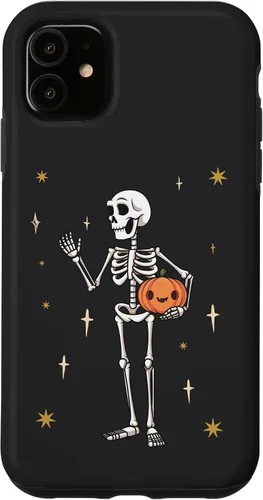 Funda divertida de Halloween con diseño de esqueleto para iPhone 11