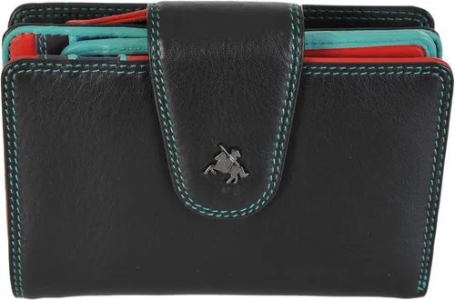 Miniatura 2 de SP31 Cartera plegable de cuero suave multicolor, Negro -, Billetera plegable