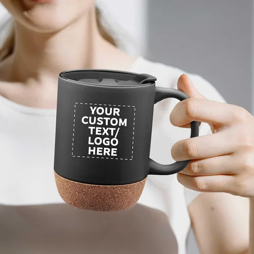 Miniatura 6 de Tazas de cerámica personalizadas Barista con fondo de corcho, 13 onzas, juego de 12/36/72, paquete personalizado a granel, perfecto para café, té