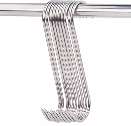 Miniatura 9 de 20 ganchos de carne de 5 pulgadas, gancho en S de acero inoxidable de 0.157 pulgadas para colgar, pollo, caza, ahumar, costillas, pescado, carne