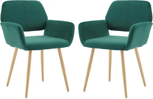 Miniatura 22 de KCC Sillas Pequeñas y Modernas con Brazos para Comedor 1 Pieza, Asiento Lateral Tapizado en Terciopelo de Mediados de Siglo Club para Invitados