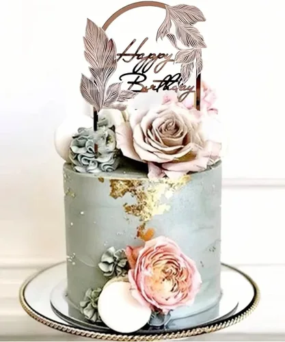 Miniatura 3 de Decoración para tartas (HBD + mariposas moradas)
