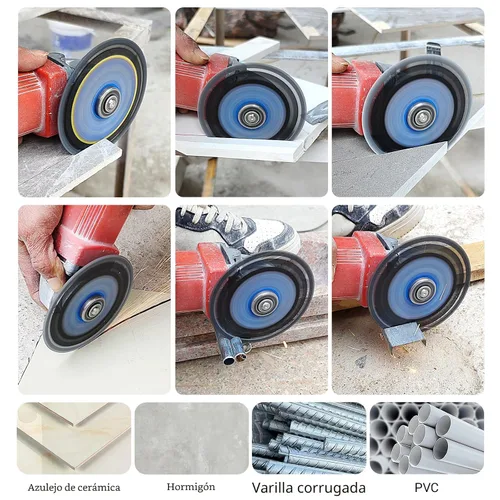 Miniatura 7 de LOZLIN Paquete de 3 Hojas de Sierra Multiusos de Diamante de 4.5" - Discos de Amoladora Angular de Servicio Pesado para Cortar