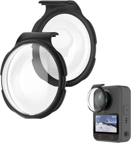 2 protectores de lente para DJI OSMO 360, protector de lente de cámara para cámaras de acción (negro)