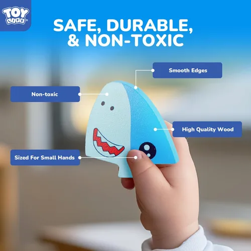 Miniatura 3 de TOY Life - Rompecabezas de madera para niños pequeños de 2 a 4 años, rompecabezas de animales marinos para niños pequeños de 1 a 3 años