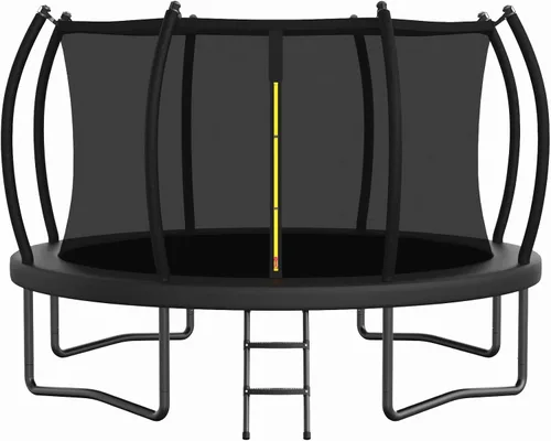 Miniatura 12 de ACWARMHOME - Trampolín para exteriores de 16 pies, 15 pies, 14 pies, 12 pies, 10 pies, 8 pies con recinto, marco recubierto antioxidante