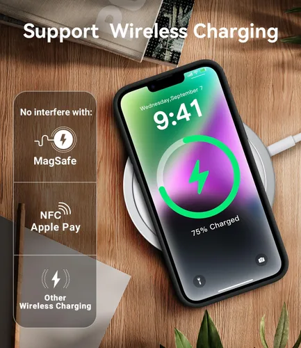 Miniatura 8 de AOTESIER Funda compatible con iPhone 14 Plus, cuerpo completo silicona de grado alimenticio resistente al desgaste, protección anticaídas con forro