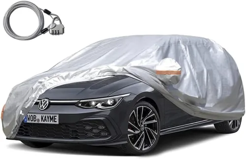 Miniatura 12 de Kayme Funda impermeable para automóvil sedán, para todo tipo de clima, con cerradura y cremallera, protección contra la lluvia solar UV al aire