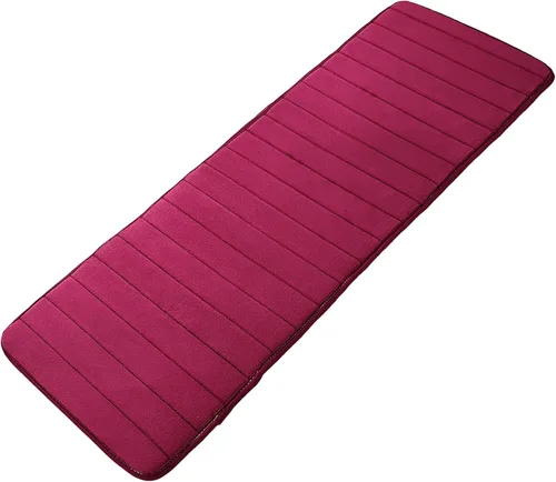 Miniatura 20 de uxcell Alfombra de baño de espuma viscoelástica, tapete absorbente para la cocina, tapete suave y cómodo para suelos de cocina y baño, 63 x 24 Beige