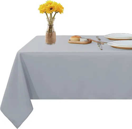 Miniatura 6 de Mantel rectangular – Mantel decorativo para banquetes, cocinas de fiesta, comedor, 400 hilos y 100% algodón centro y mantel de té, paquete de 5