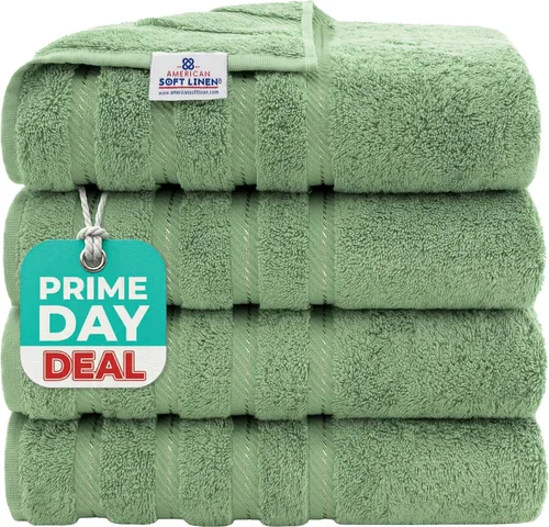 Miniatura 147 de American Soft Linen Toallas de baño jumbo grandes de 35 x 70 pulgadas, 600 GSM, 100% algodón, sábanas de baño turcas, toallas de baño de lujo