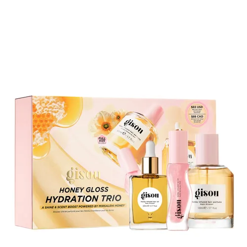 Miniatura 13 de Gisou Aceites labiales con infusión de miel Gloss Hour Edition, juego de brillo labial hidratante y no pegajoso con remolino de frambuesa, melocotón