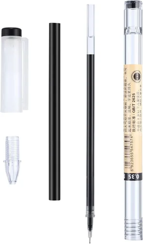 Miniatura 6 de Chinco 12 bolígrafos de tinta de gel negra de 0.014 in, papelería japonesa, bolígrafo chino extrafino para oficina, escuela, suministros