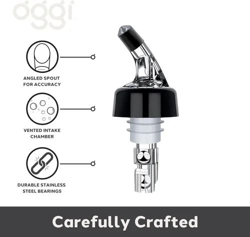 Miniatura 5 de Oggi Vertedor de botellas con medida automática, vertedor de botellas de licor, Jigger Quick Shot - Vertedor de medición espiritual, 1 onza