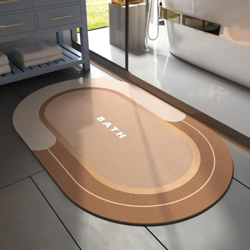 Miniatura 10 de MontVoo Alfombra de baño antideslizante, de secado rápido, resistente a las manchas para el suelo del baño, alfombra de ducha de fácil cuidado