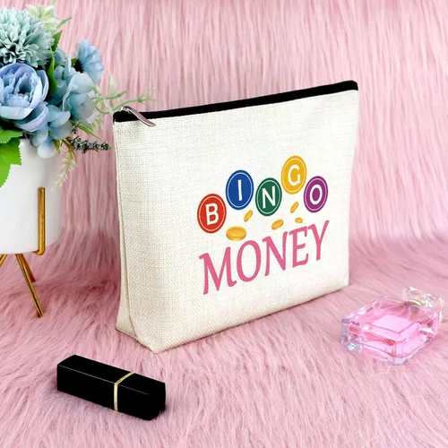 Miniatura 6 de Regalo de bingo para mujeres, bolsa de maquillaje, regalo para amantes de los juegos de bingo, regalo para amigos, regalo divertido para jugadores