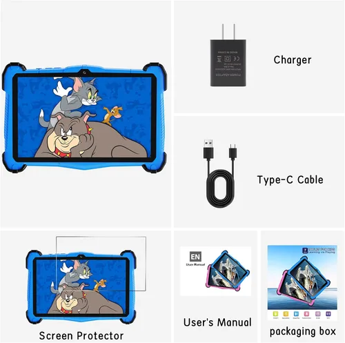 Miniatura 7 de Fivahiva Tableta para niños Android 15 de 7 pulgadas, tableta para niños de 3 a 7, 10 GB de RAM 64 GB de ROM, WiFi, pantalla IPS, control parental