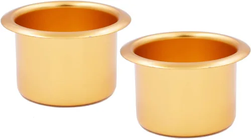 mollensiuer 2 piezas de soporte para tazas de metal para sofá reclinable, inserto de reemplazo para portavasos, portalatas para sofá, barco, Dorado