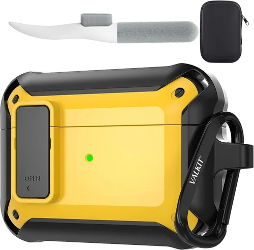 Miniatura 9 de Valkit Funda para Airpods para hombres con cerradura, funda de cuerpo completo con llavero para AirPods de Apple a prueba de golpes, funda